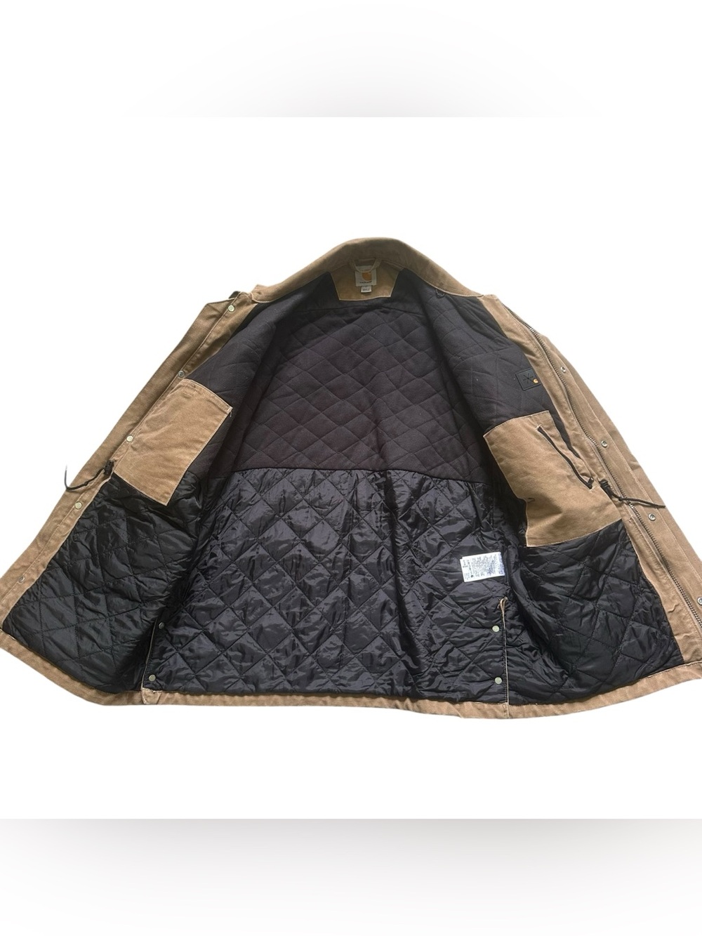 Carhartt Sandstone Rancher Coat Duck Canvas Quilted Lined Workwear 90’s Brown M - Picture 8 of 14